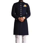 Handmade Navy Blue Maharaja Style Achkan | Regal Ethnic Wear | Jaipurio